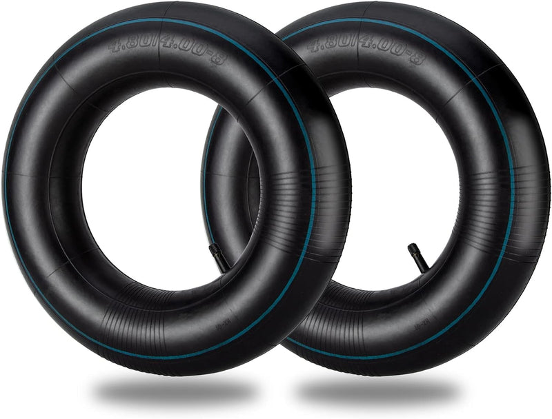 Two 4.80/4.00-8 Lawn Tire Inner Tubes fits 4.80-8 and 4.00-8 TR13 Valve Stem also fits 4.00-9