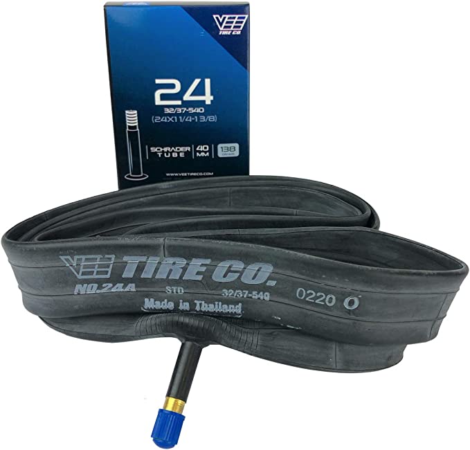 24x1 1/4, 24x1 3/8  Vee Bike Tire Bicycle Inner Tube with 40mm Schrader Valve Stem