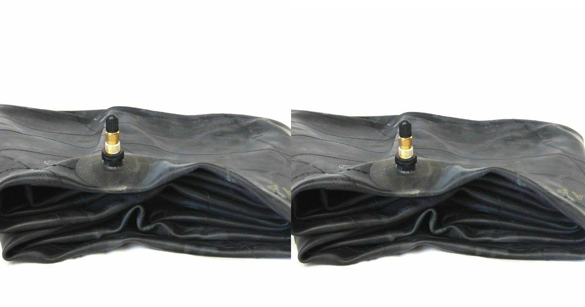 Two Rear Tractor Tubes 11.2-24, 12.4-24 with TR218 Offset Valve for use with Air or Fluid 11.2x24