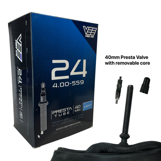 Vee Tire 24x4.0 Fat Bike Tire Light Weight Inner Tube 40mm Presta Valve 24x4